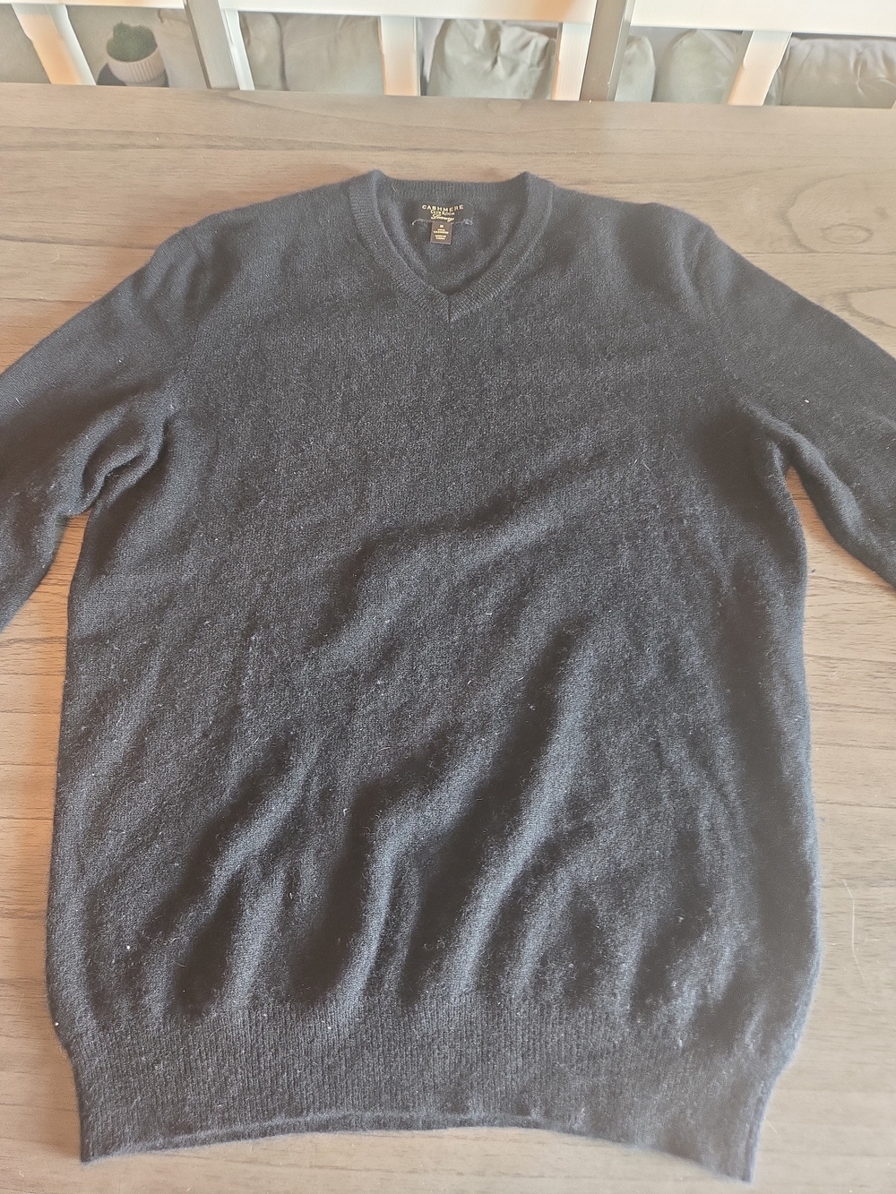 Club Room Men's Black V-Neck Cashmere Blend Sweater